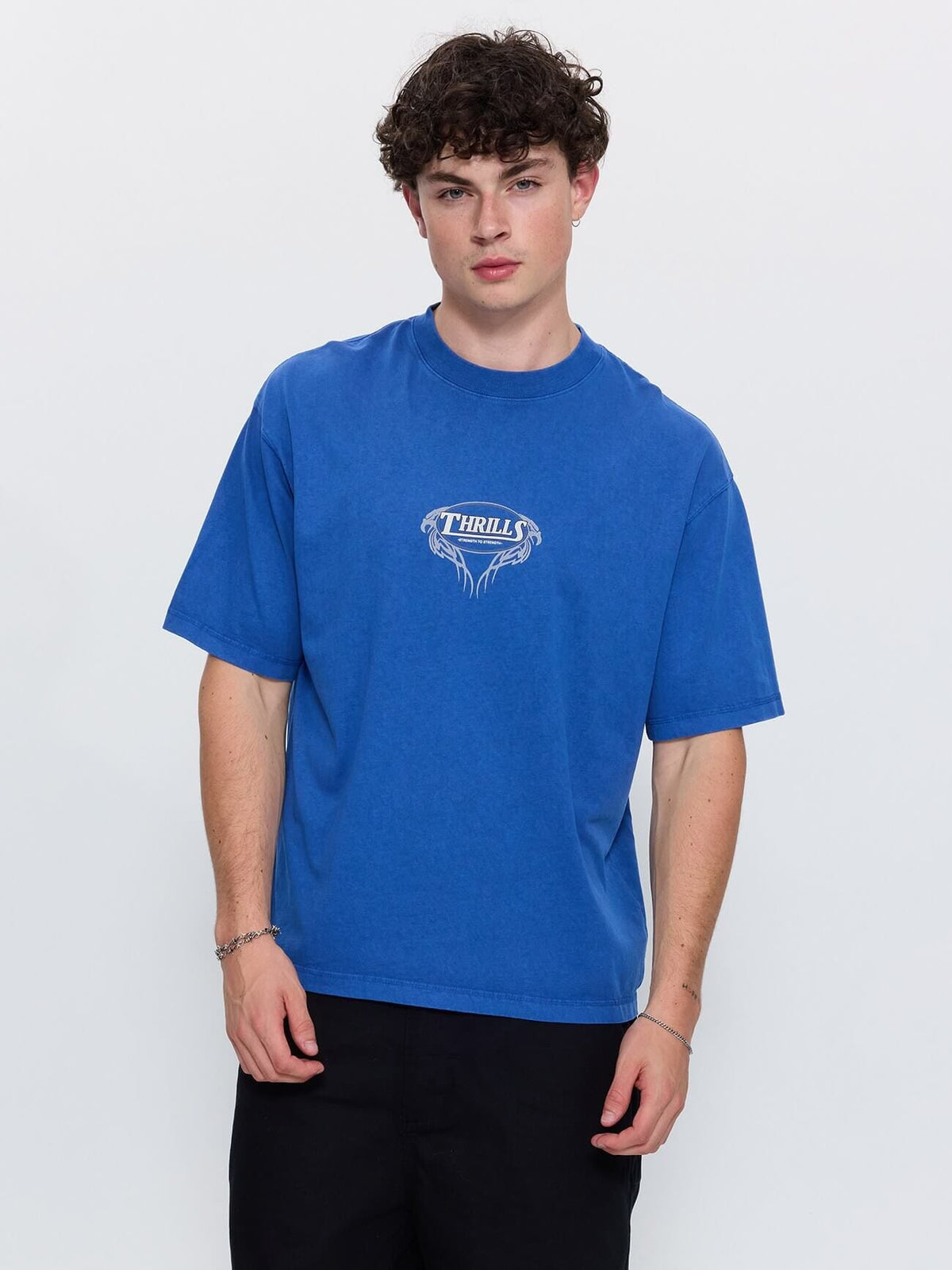 Double Trouble Box Crop Tee - Royale XS