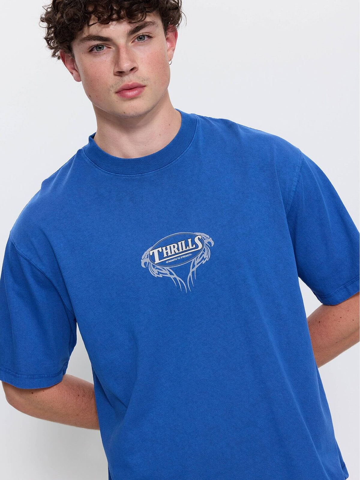 Double Trouble Box Crop Tee - Royale XS