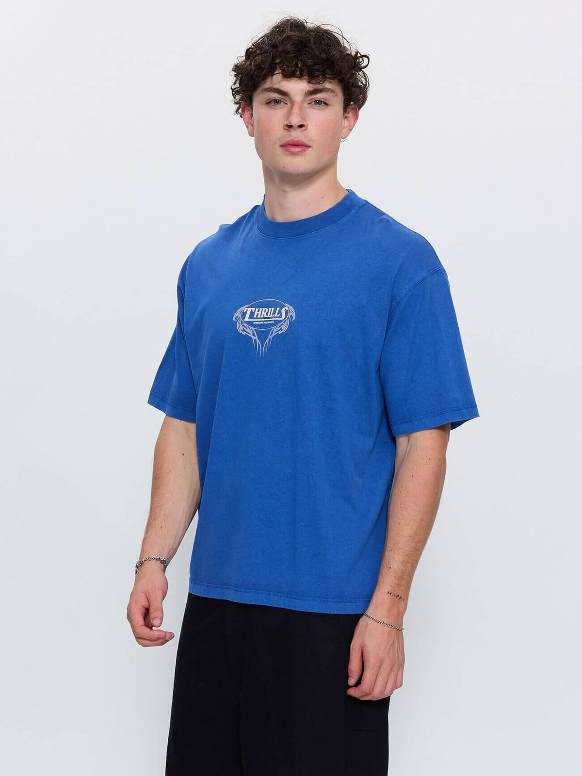 Double Trouble Box Crop Tee - Royale XS