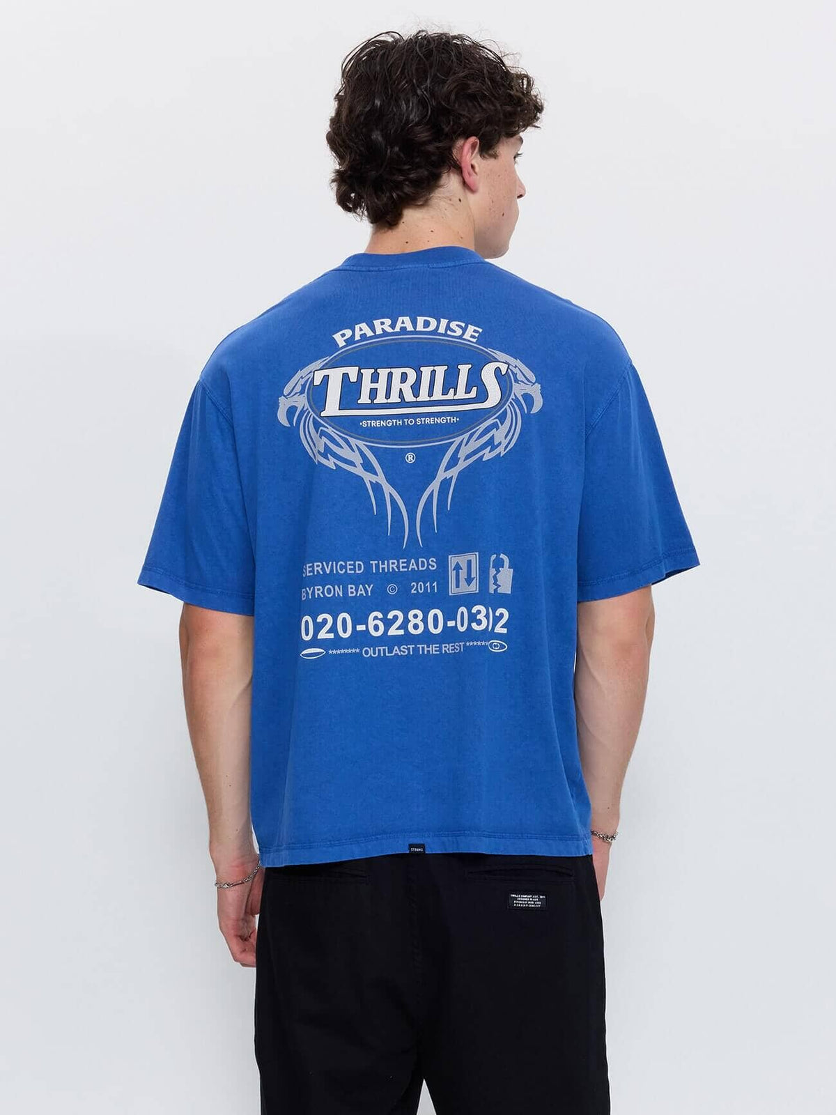 Double Trouble Box Crop Tee - Royale XS