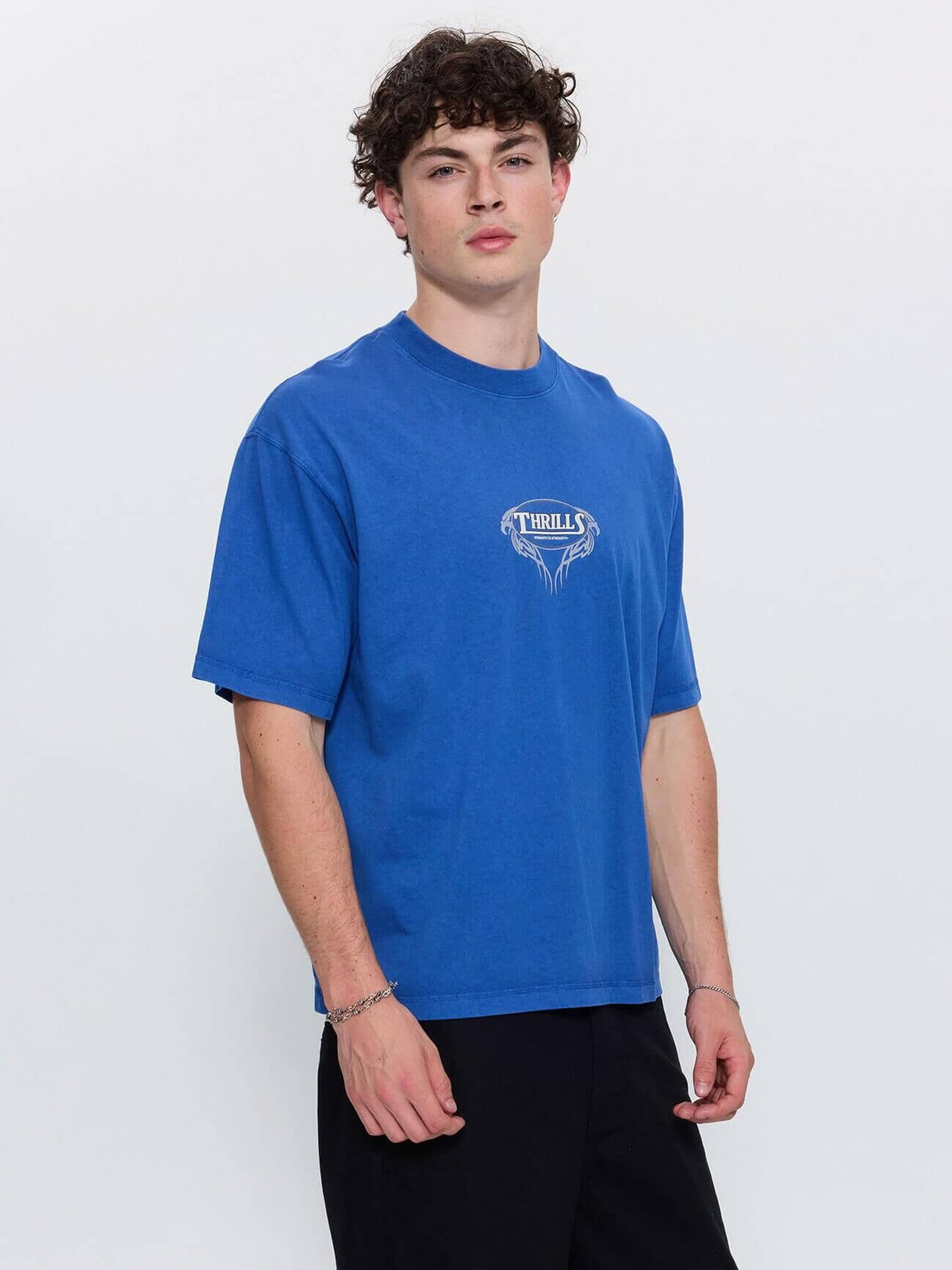 Double Trouble Box Crop Tee - Royale XS