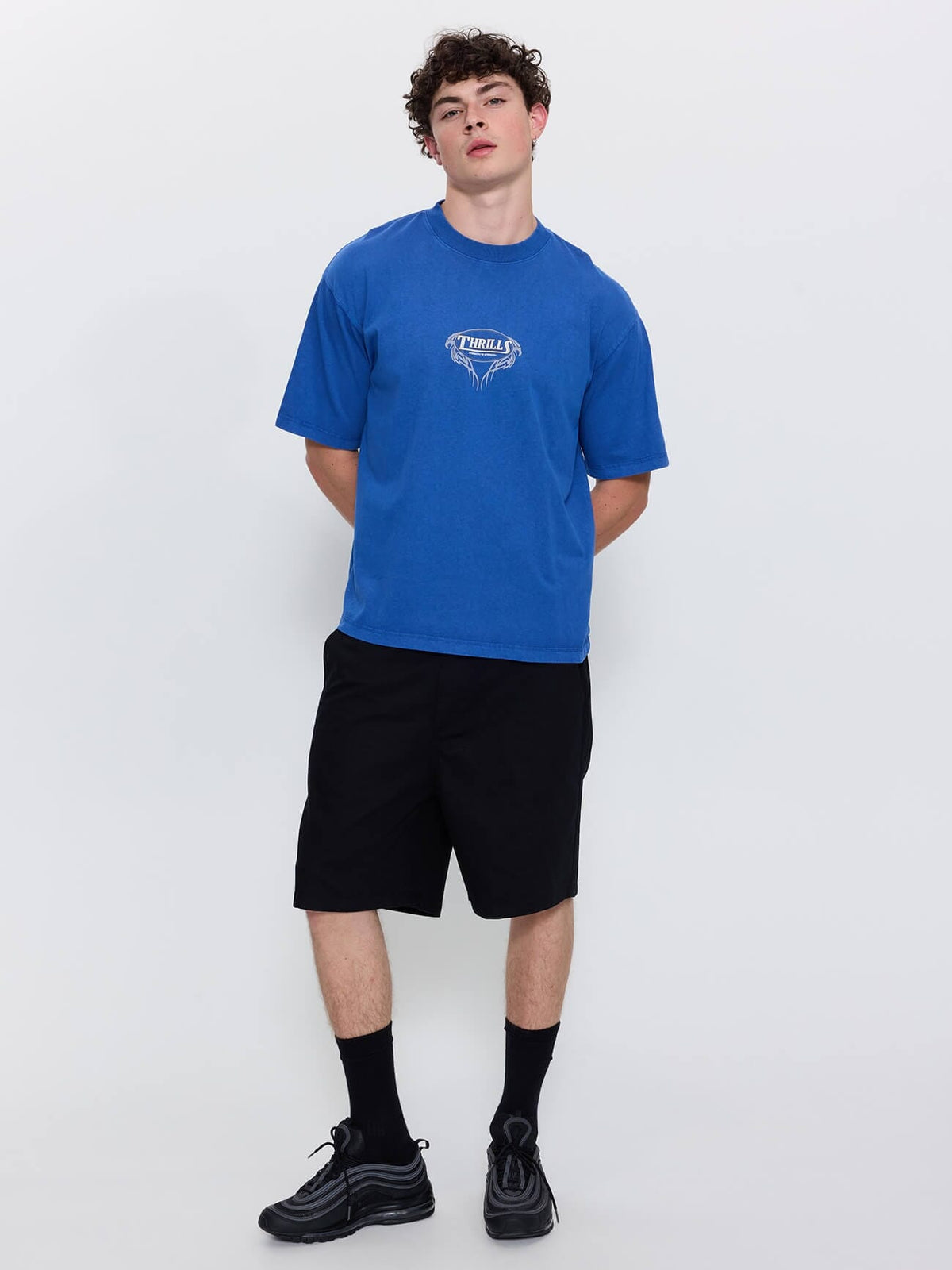 Double Trouble Box Crop Tee - Royale XS
