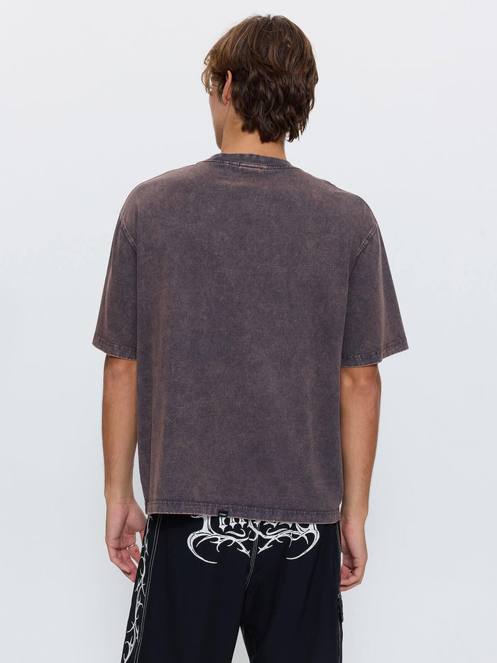 No Resistance Box Crop Tee - Marble Clay Smoke XS