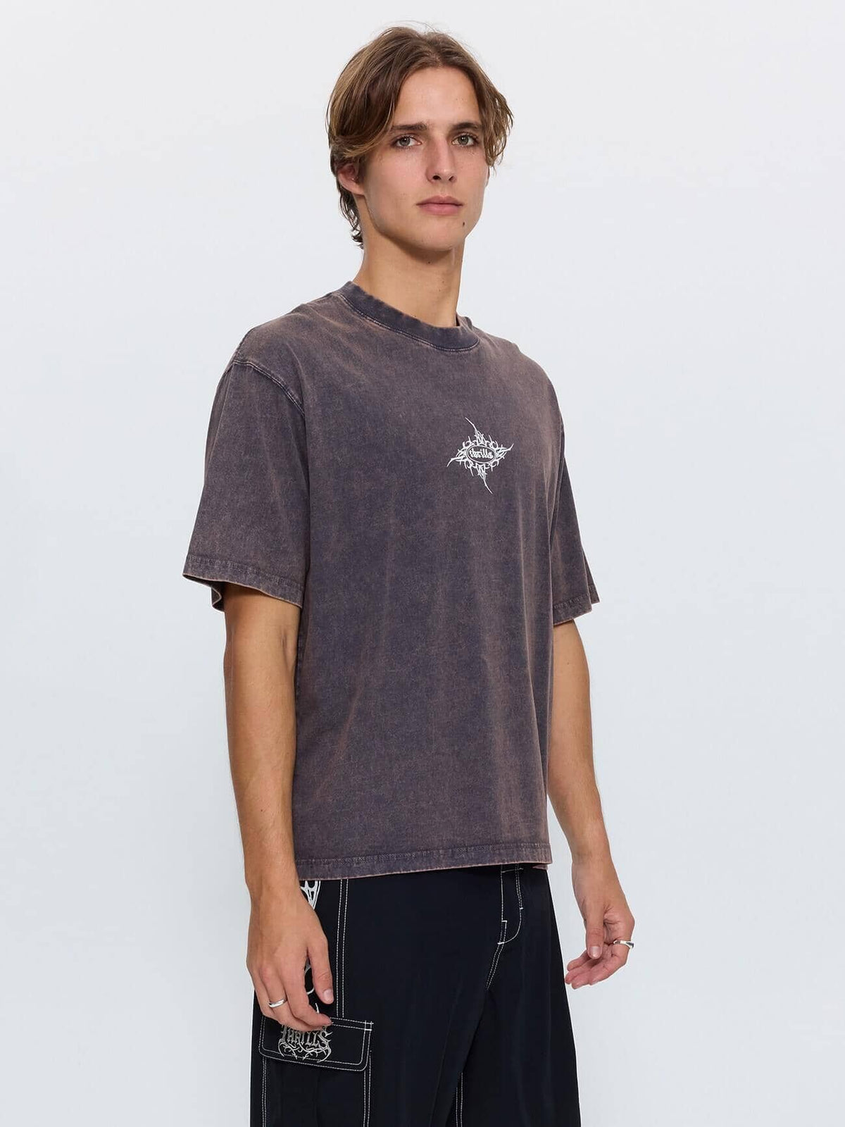 No Resistance Box Crop Tee - Marble Clay Smoke XS