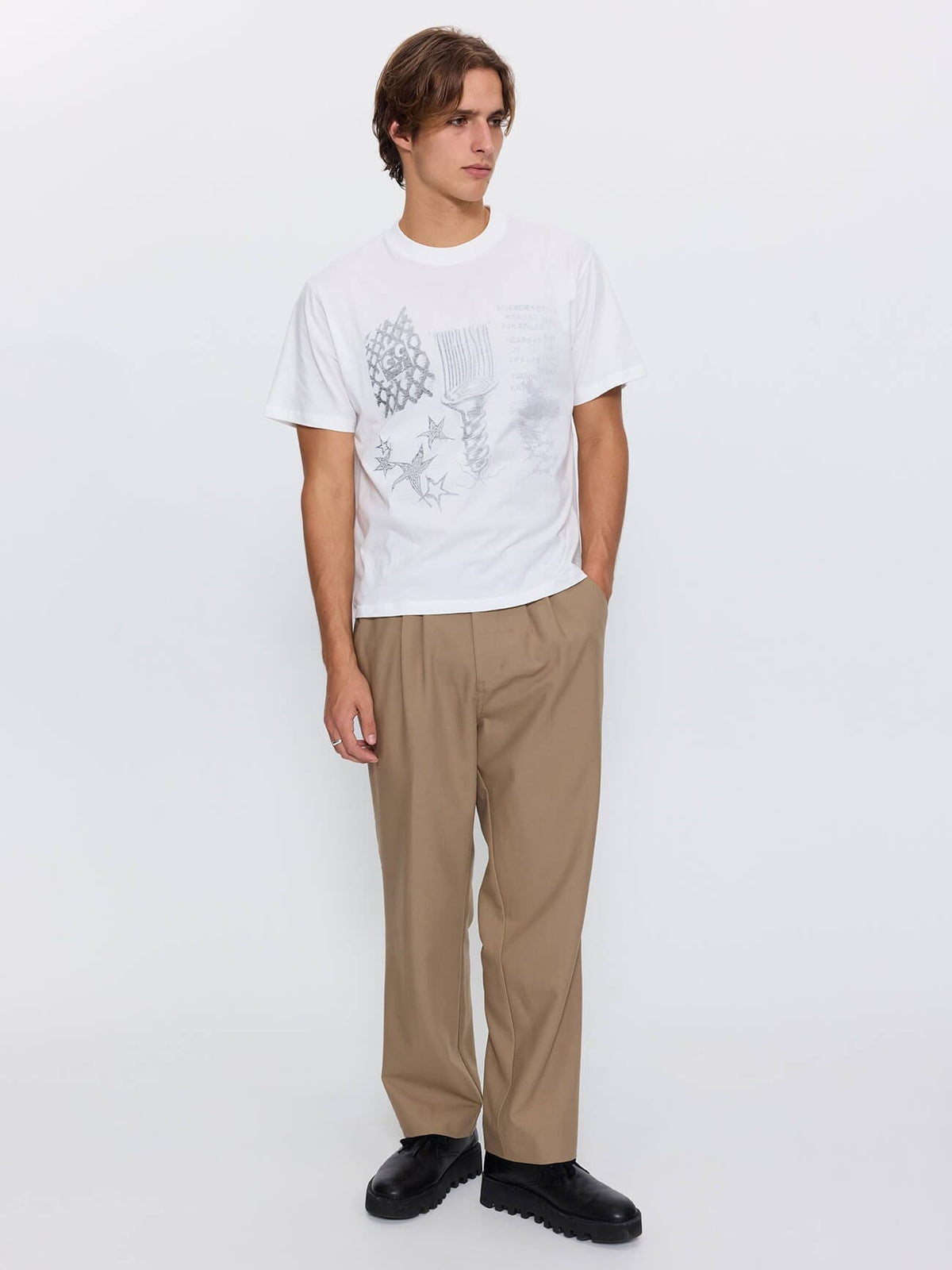 Heat is Life Merch Fit Cropped Tee - Dirty White XS