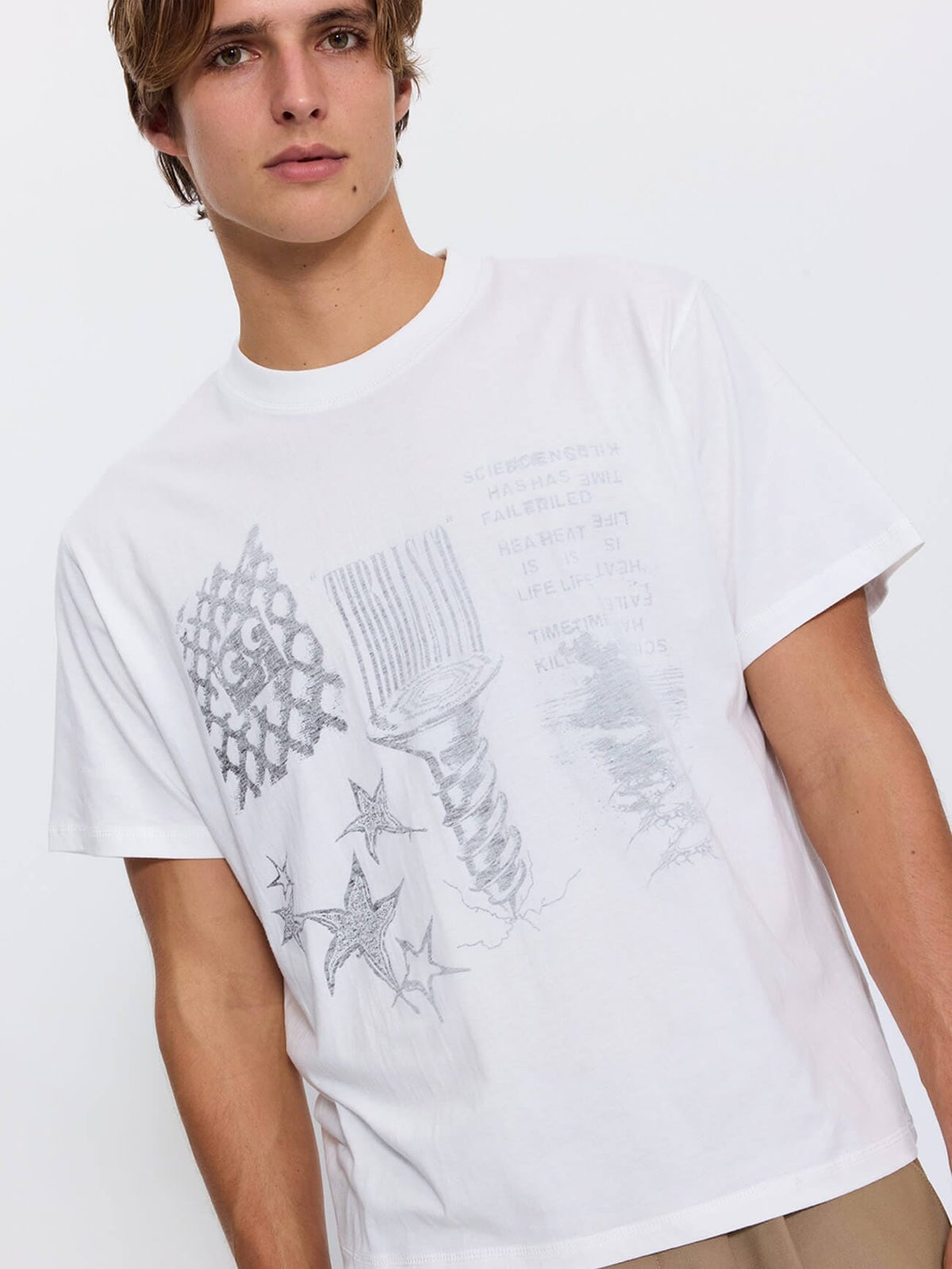 Heat is Life Merch Fit Cropped Tee - Dirty White XS