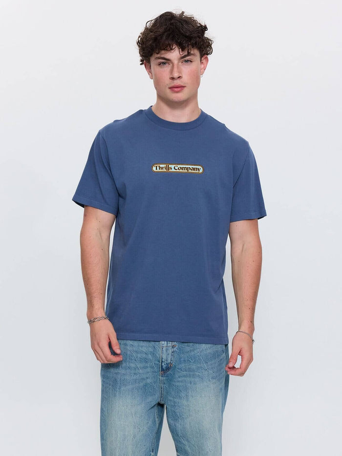 Wonder World Embro Merch Fit Tee - Deep Mineral Blue XS