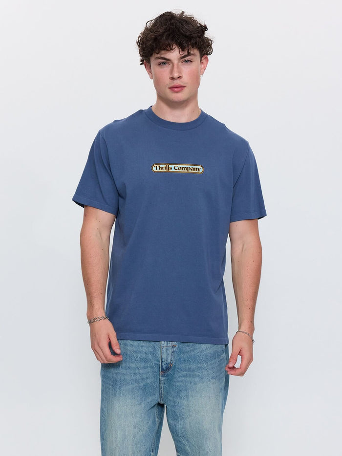 Wonder World Embro Merch Fit Tee - Deep Mineral Blue XS