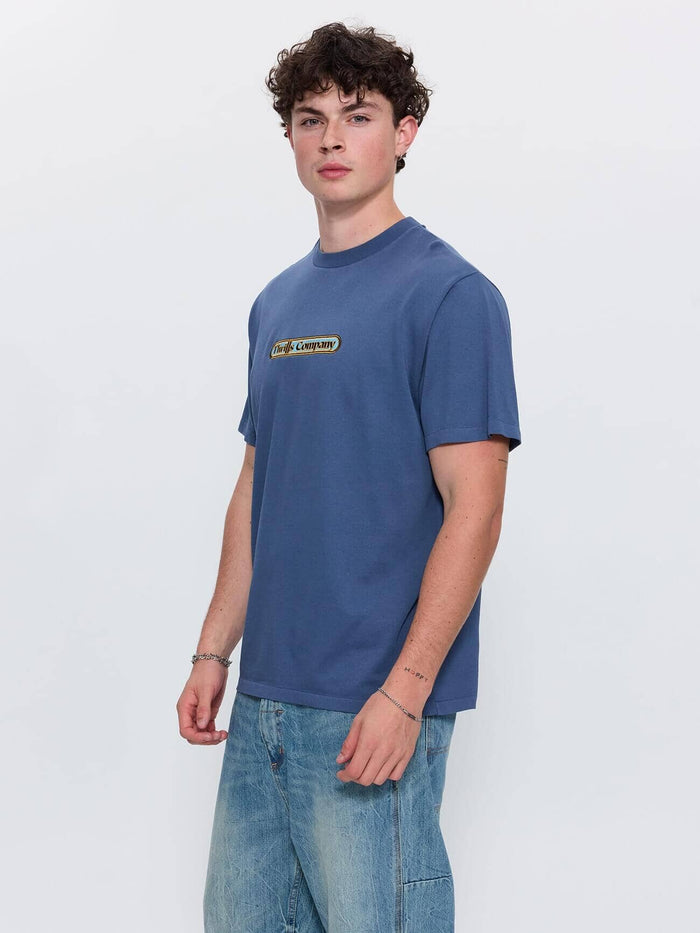 Wonder World Embro Merch Fit Tee - Deep Mineral Blue XS