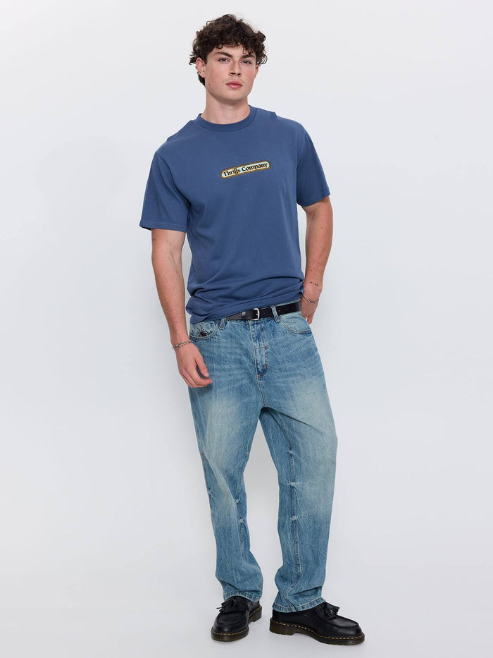 Wonder World Embro Merch Fit Tee - Deep Mineral Blue XS