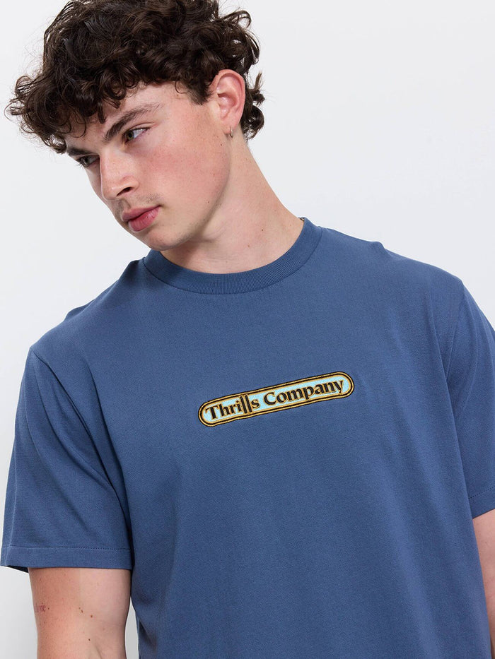 Wonder World Embro Merch Fit Tee - Deep Mineral Blue XS