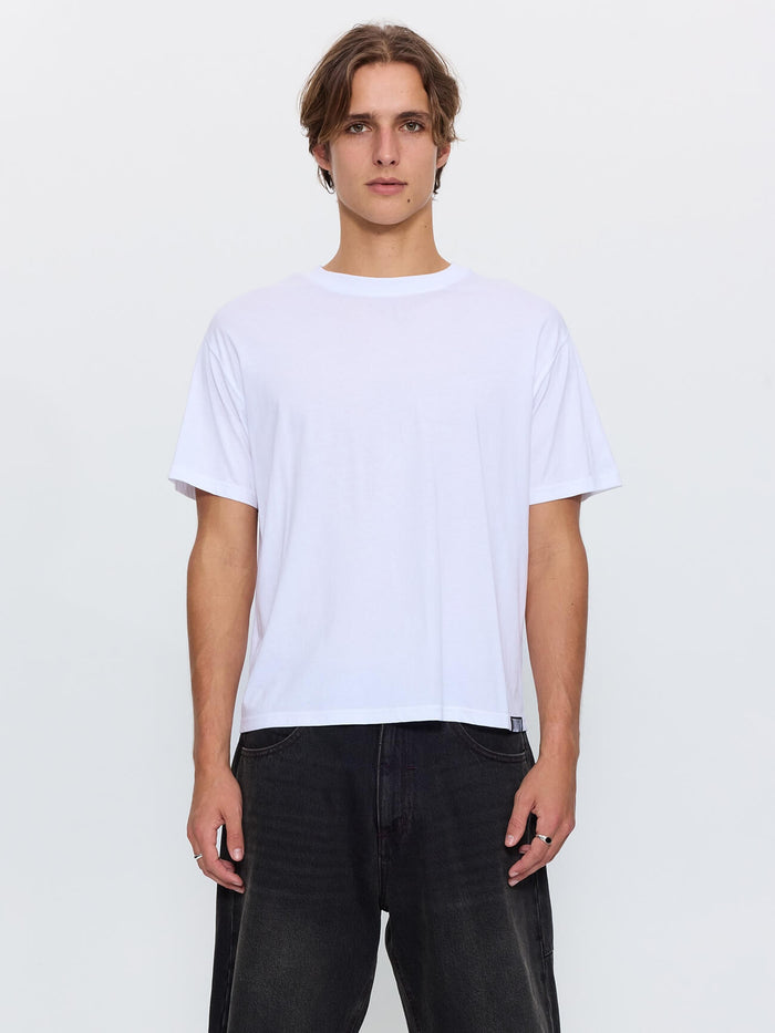 Thrills Military Merch Fit Cropped Tee - White XS