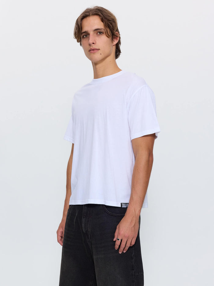 Thrills Military Merch Fit Cropped Tee - White XS