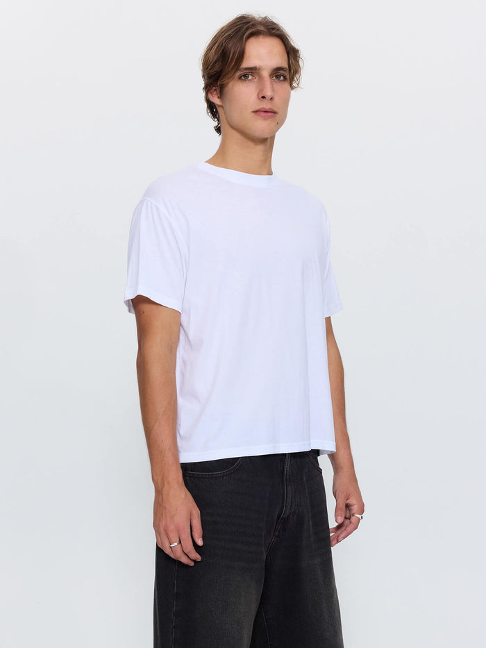 Thrills Military Merch Fit Cropped Tee - White XS