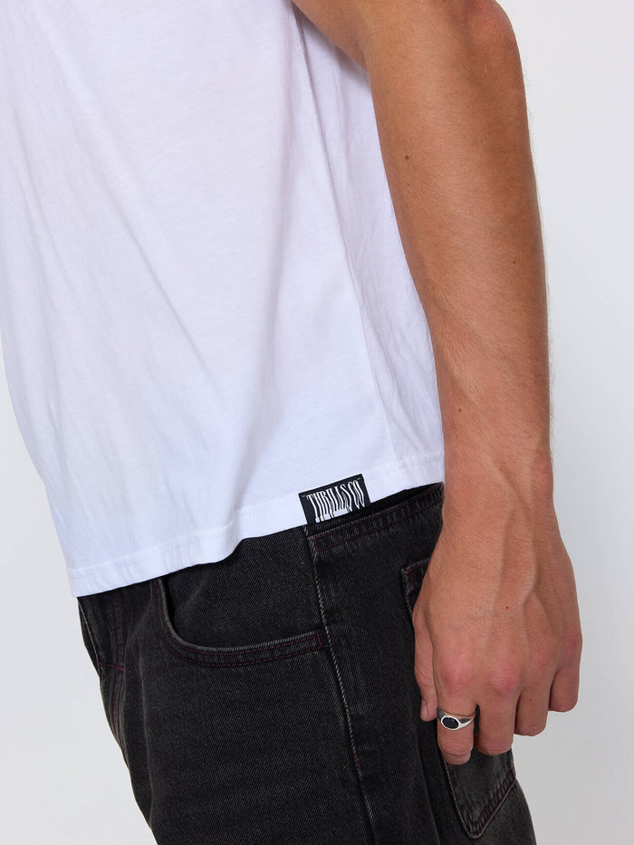 Thrills Military Merch Fit Cropped Tee - White XS