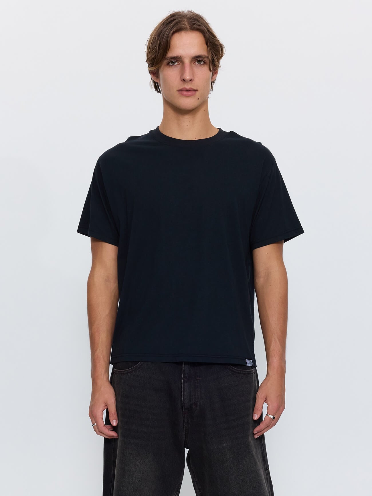 Thrills Military Merch Fit Cropped Tee - Washed Black XS