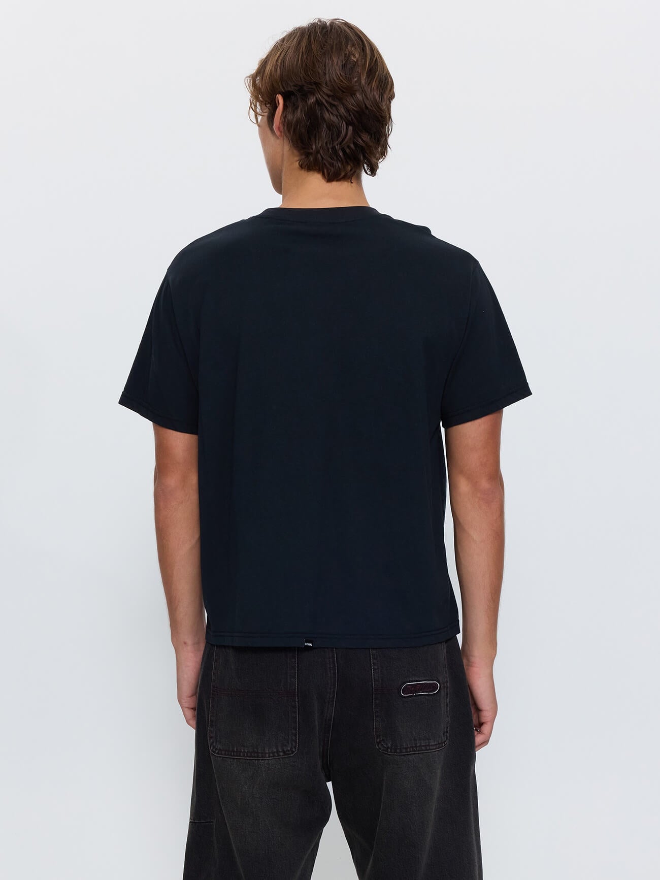 Thrills Military Merch Fit Cropped Tee - Washed Black XS