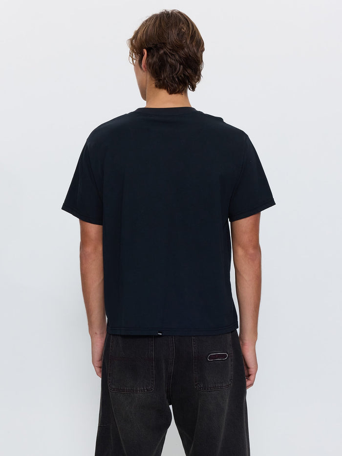 Thrills Military Merch Fit Cropped Tee - Washed Black XS