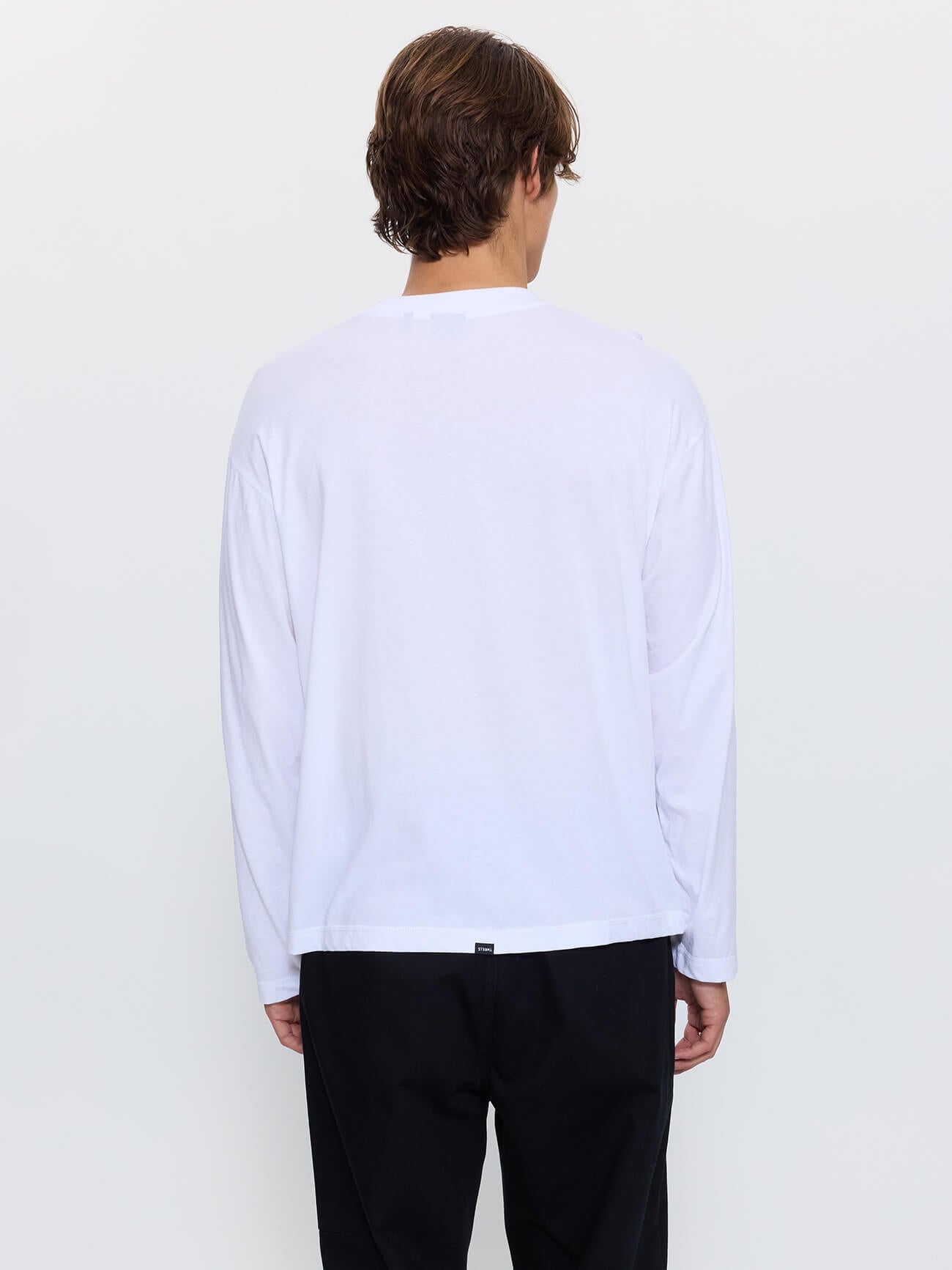 Minimal Thrills Embro Box Crop Long Sleeve Tee - White XS