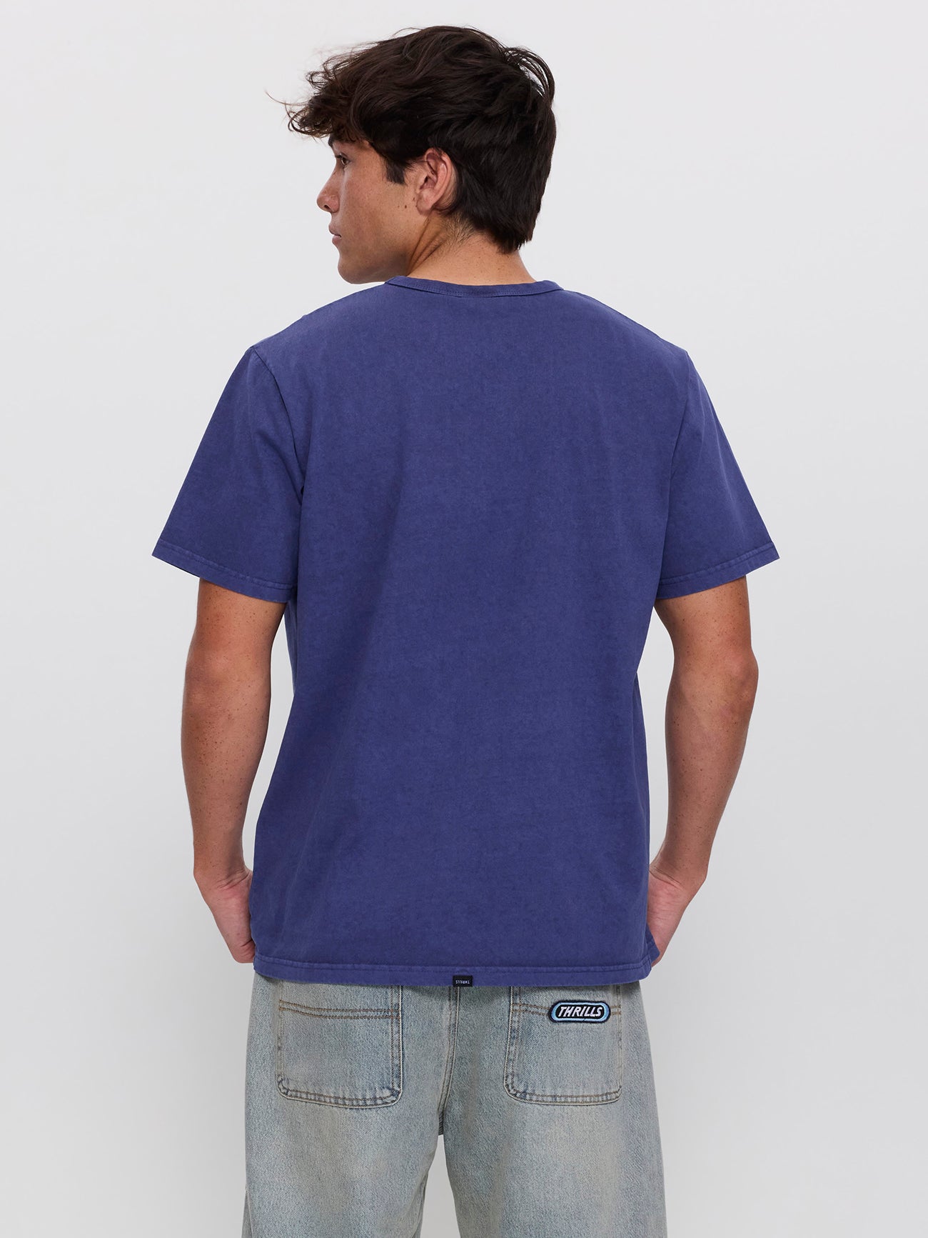 Thrills Workwear Embro Merch Fit Tee - Yakka Blue XS