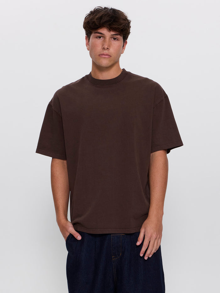 Thrills Service Heavy Weight Box Fit Oversize Tee - Postal Brown XS