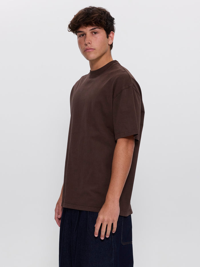 Thrills Service Heavy Weight Box Fit Oversize Tee - Postal Brown XS