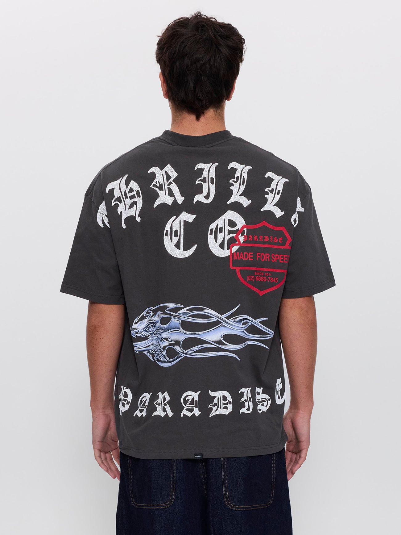 Paradise Born Box Fit Oversize Tee - Dark Merch Black XS