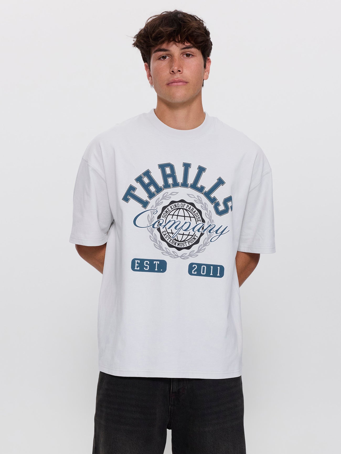 Best in the East Box Fit Oversize Tee - Cool Grey XS
