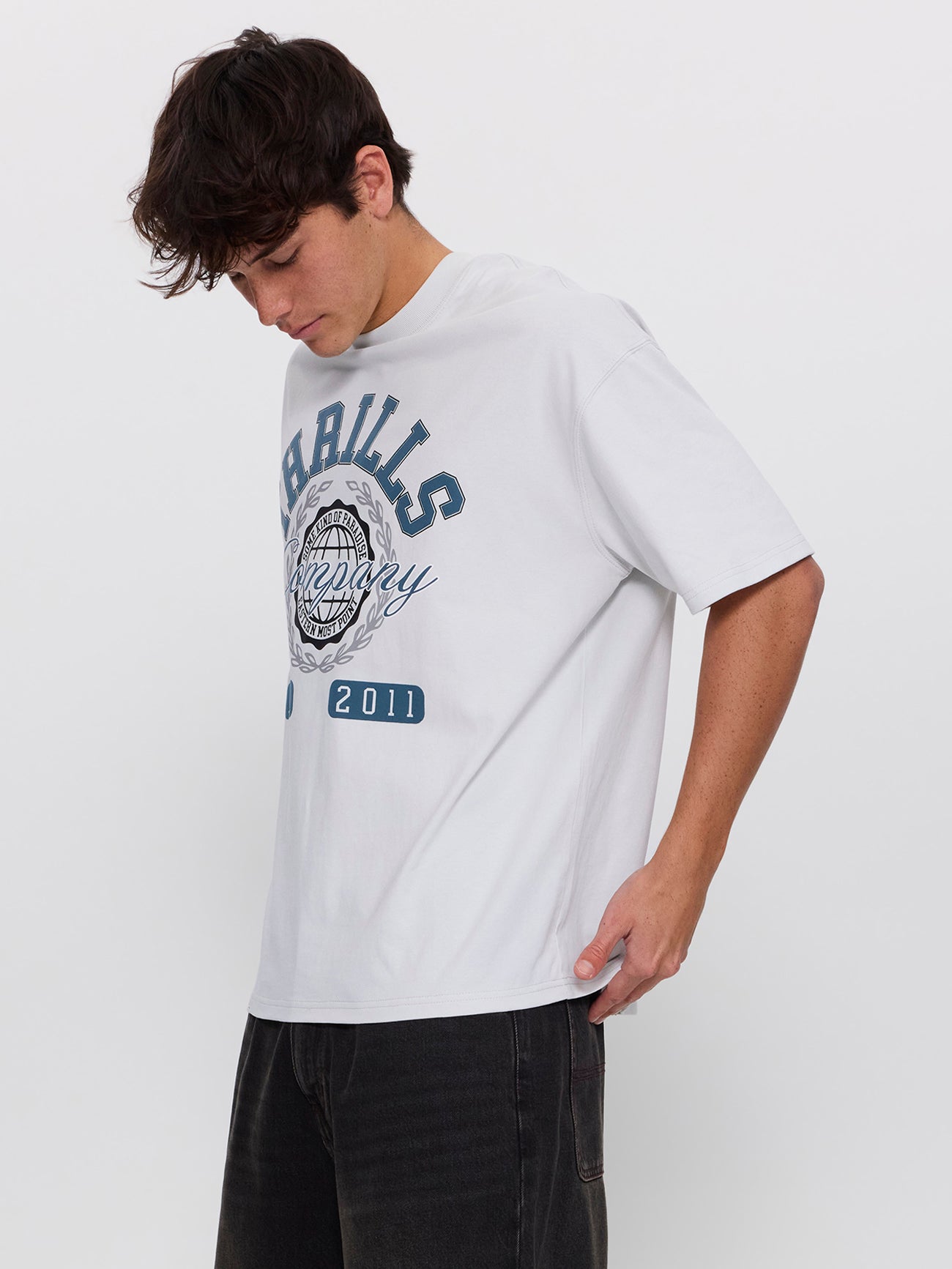 Best in the East Box Fit Oversize Tee - Cool Grey XS
