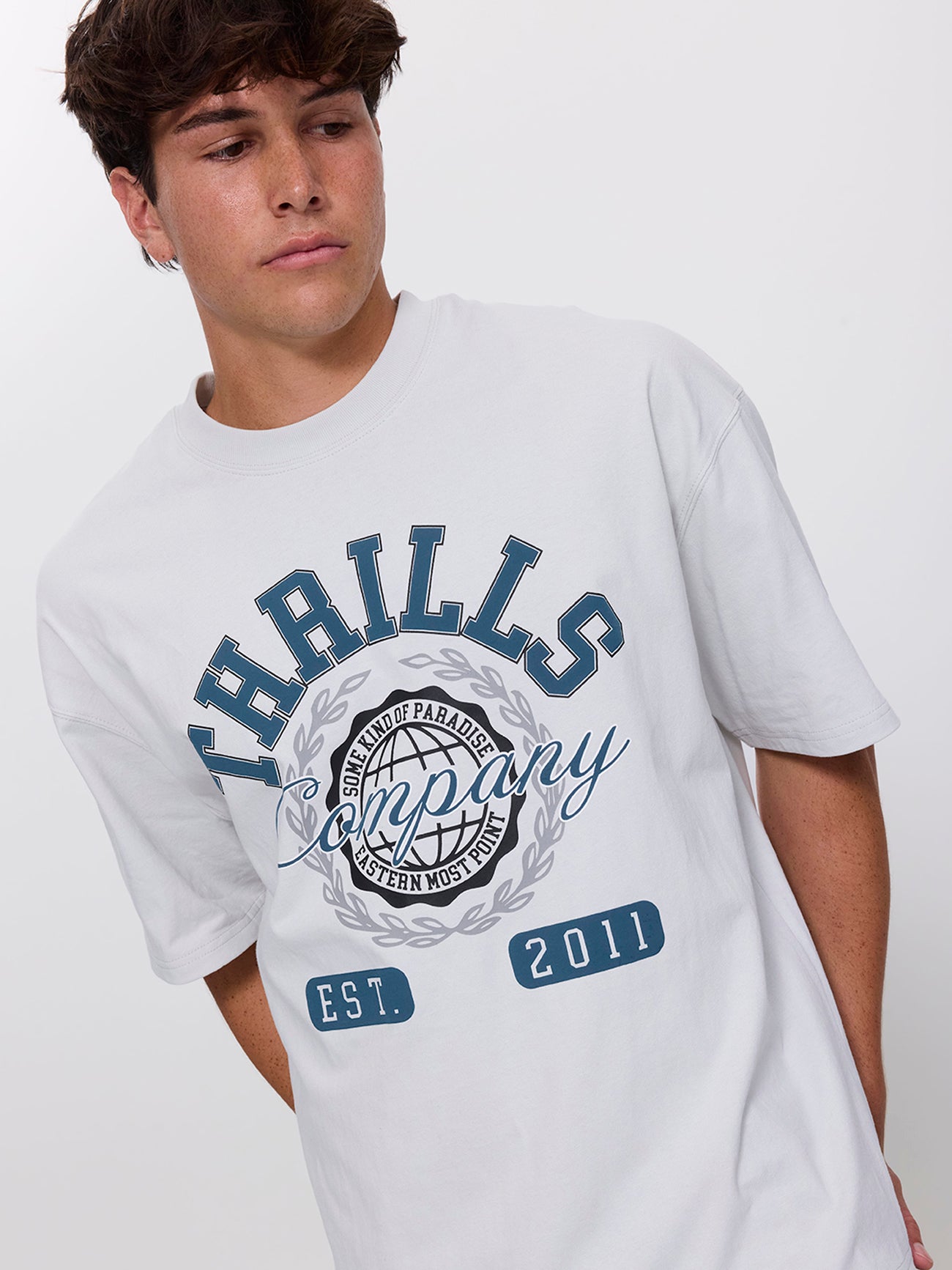 Best in the East Box Fit Oversize Tee - Cool Grey XS