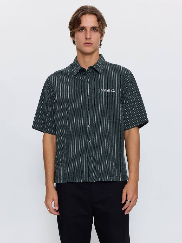 Visions Box Crop Short Sleeve Shirt - Emerald Green XS
