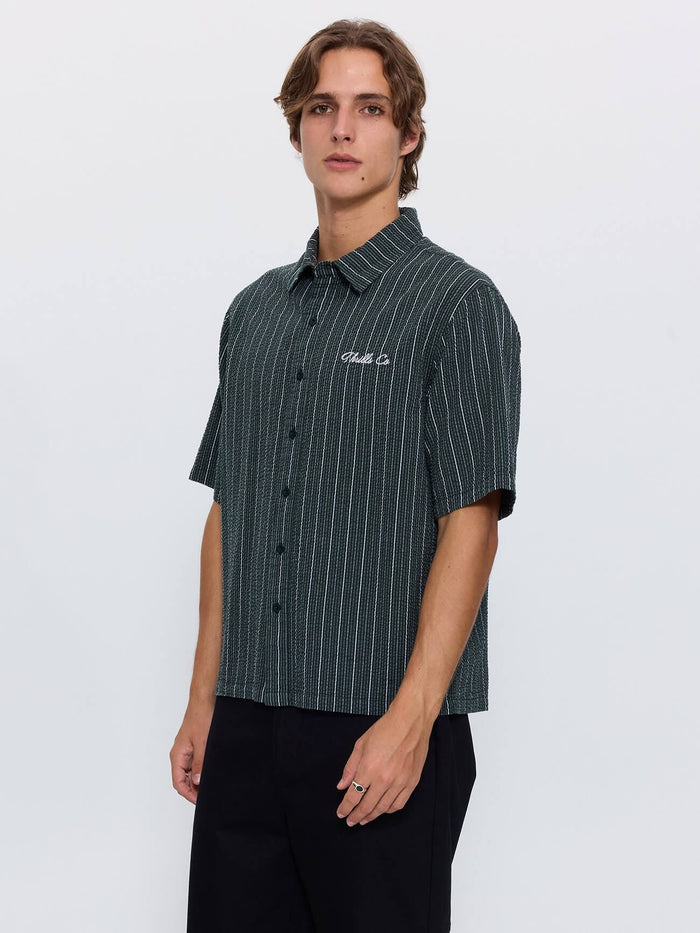 Visions Box Crop Short Sleeve Shirt - Emerald Green XS