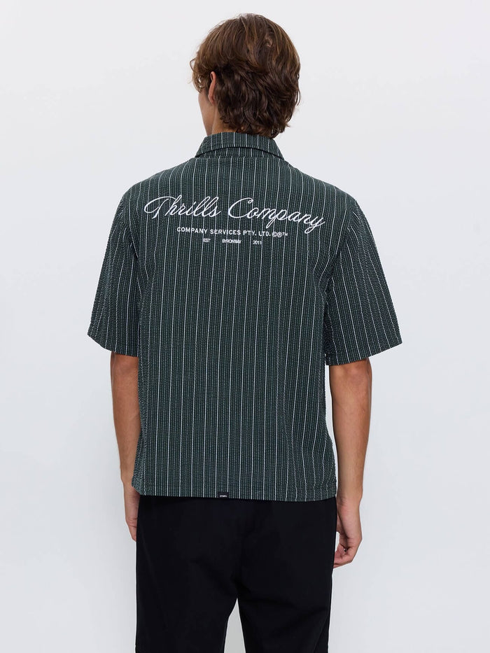 Visions Box Crop Short Sleeve Shirt - Emerald Green XS