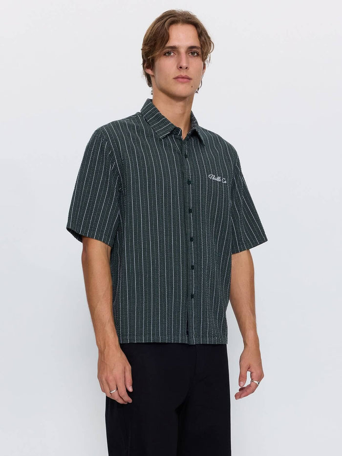 Visions Box Crop Short Sleeve Shirt - Emerald Green XS