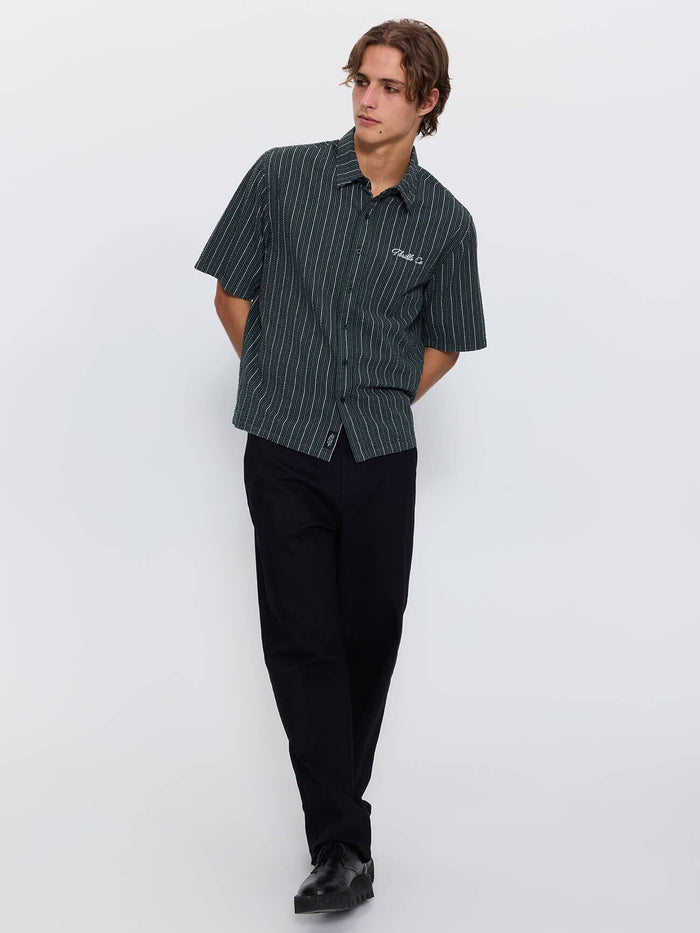 Visions Box Crop Short Sleeve Shirt - Emerald Green XS