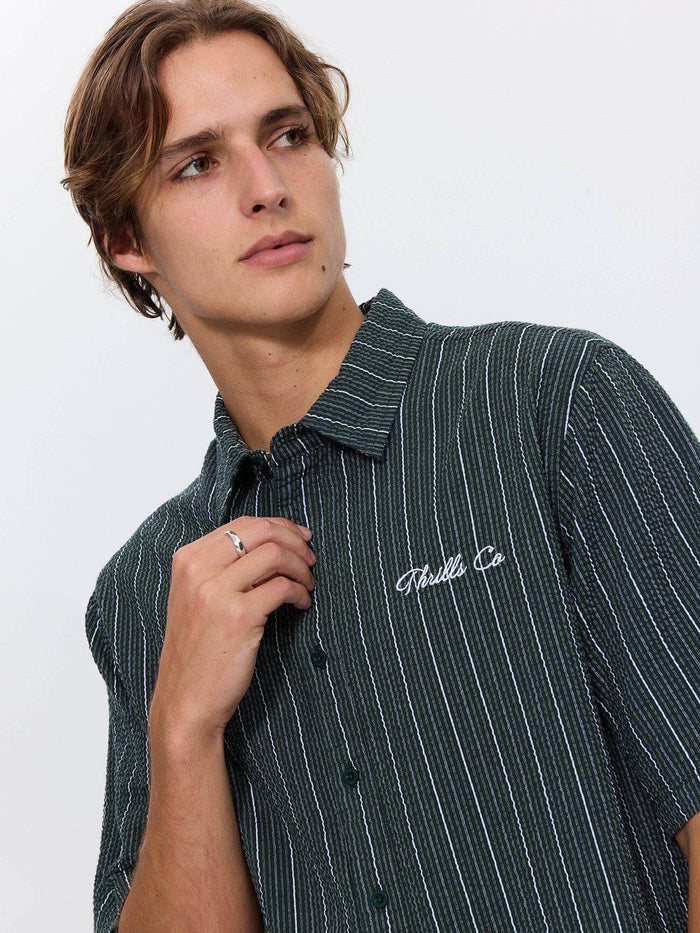 Visions Box Crop Short Sleeve Shirt - Emerald Green XS