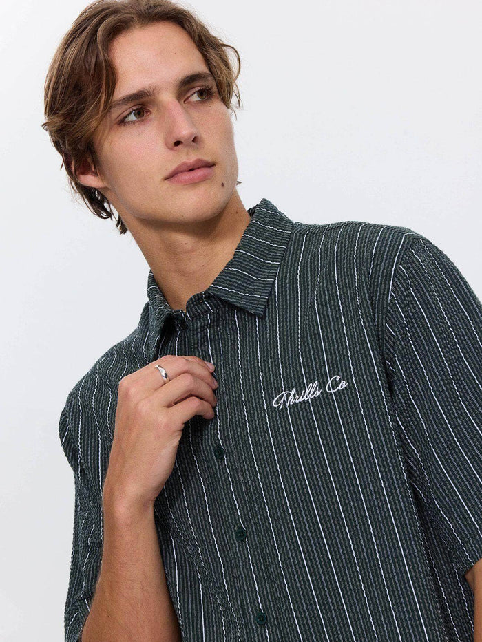 Visions Box Crop Short Sleeve Shirt - Emerald Green XS
