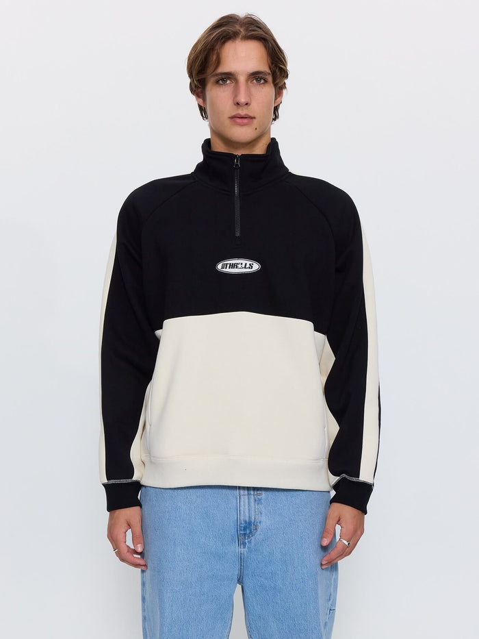 Odyssy Panel Cropped Quarter Zip Fleece - Black XS