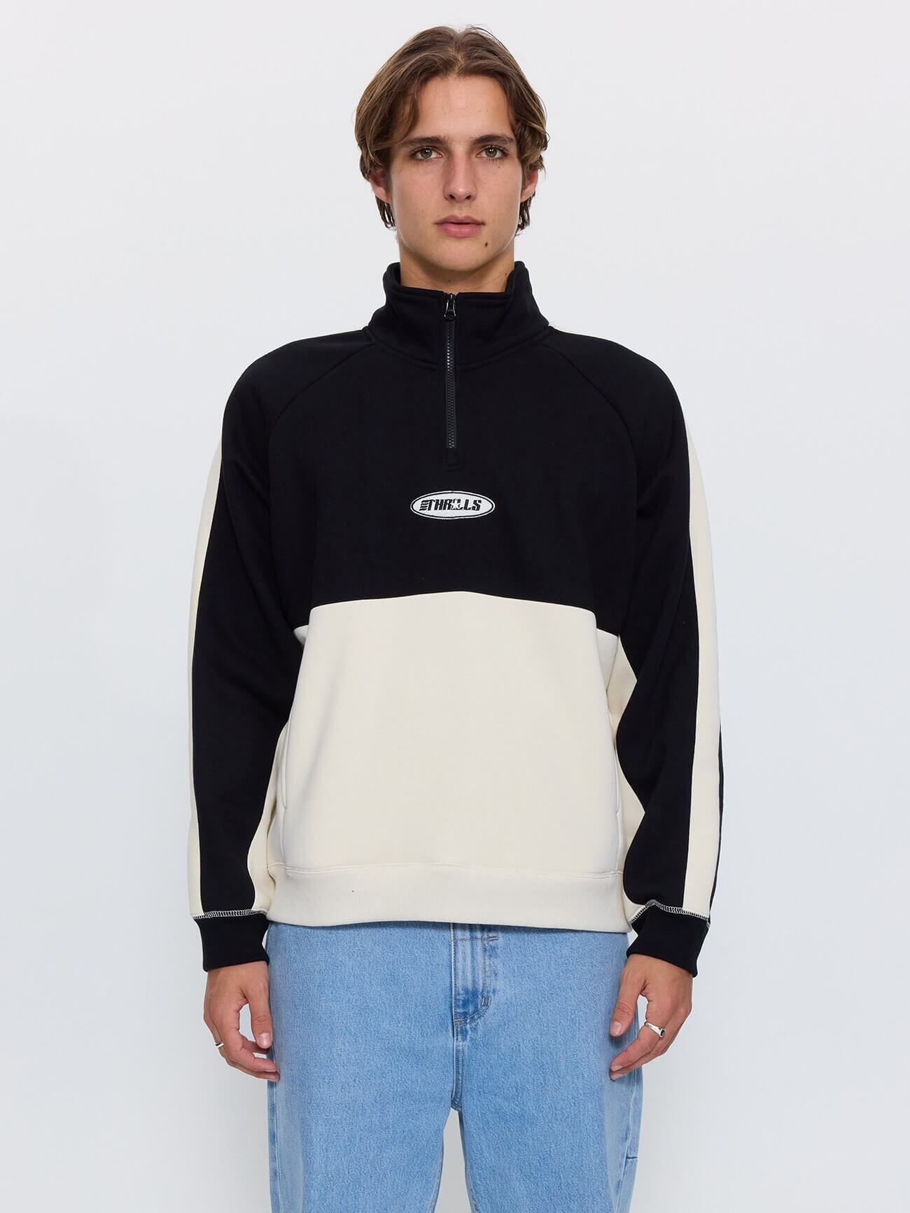 Odyssy Panel Cropped Quarter Zip Fleece - Black XS