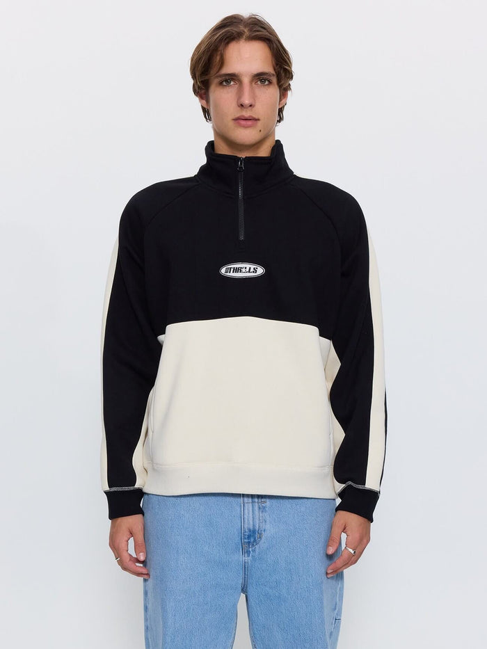 Odyssy Panel Cropped Quarter Zip Fleece - Black XS