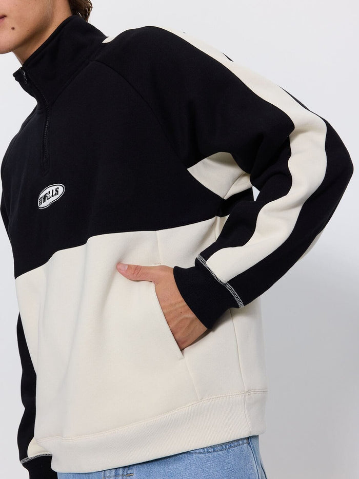 Odyssy Panel Cropped Quarter Zip Fleece - Black XS