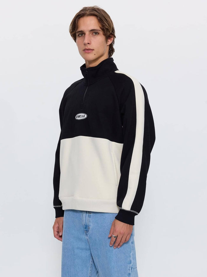 Odyssy Panel Cropped Quarter Zip Fleece - Black XS