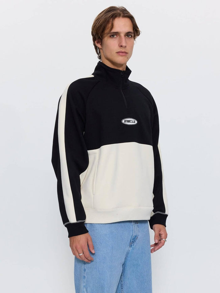 Odyssy Panel Cropped Quarter Zip Fleece - Black XS