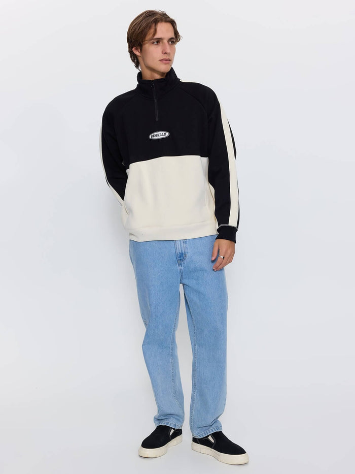 Odyssy Panel Cropped Quarter Zip Fleece - Black XS