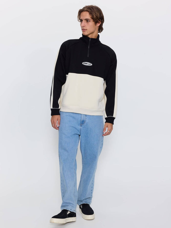 Odyssy Panel Cropped Quarter Zip Fleece - Black XS