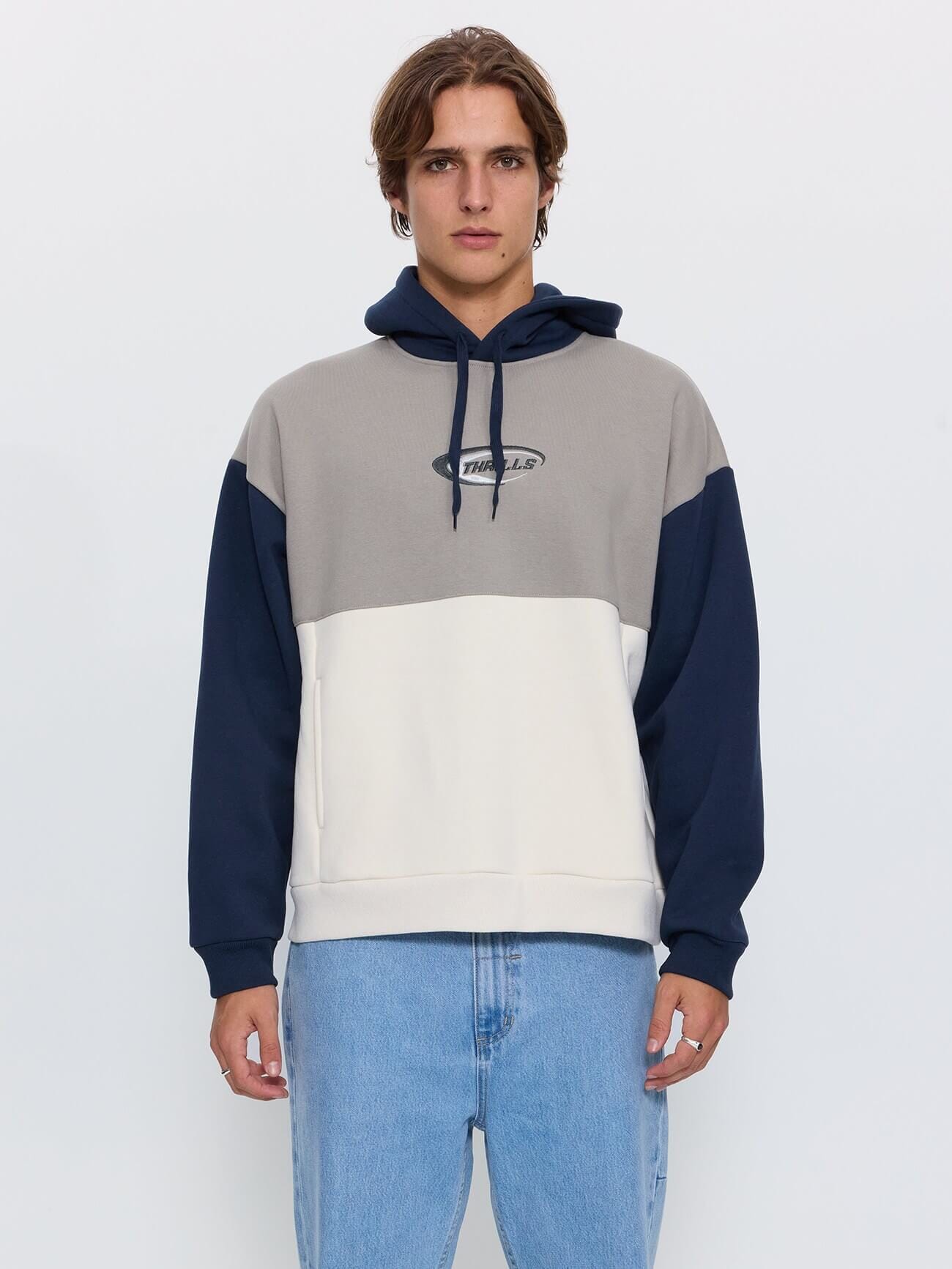 Odyssy Panel Slouch Pull On Cropped Hood - Fog XS