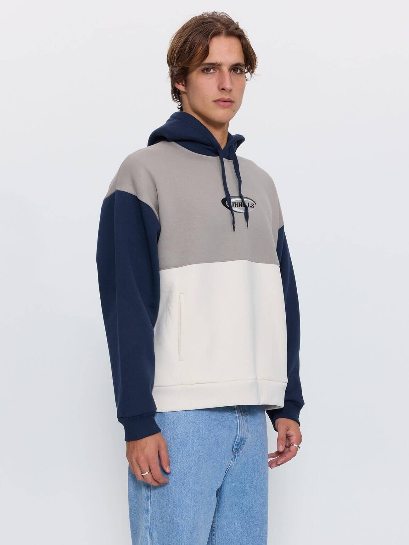 Odyssy Panel Slouch Pull On Cropped Hood - Fog XS