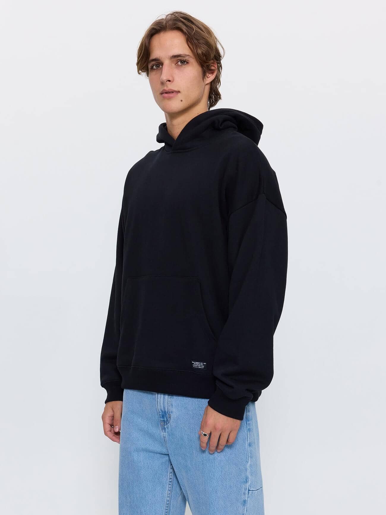 Thrills Military Slouch Pull On Cropped Hood - Black XS