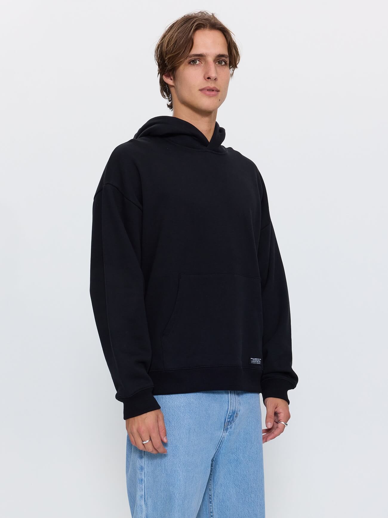Thrills Military Slouch Pull On Cropped Hood - Black XS