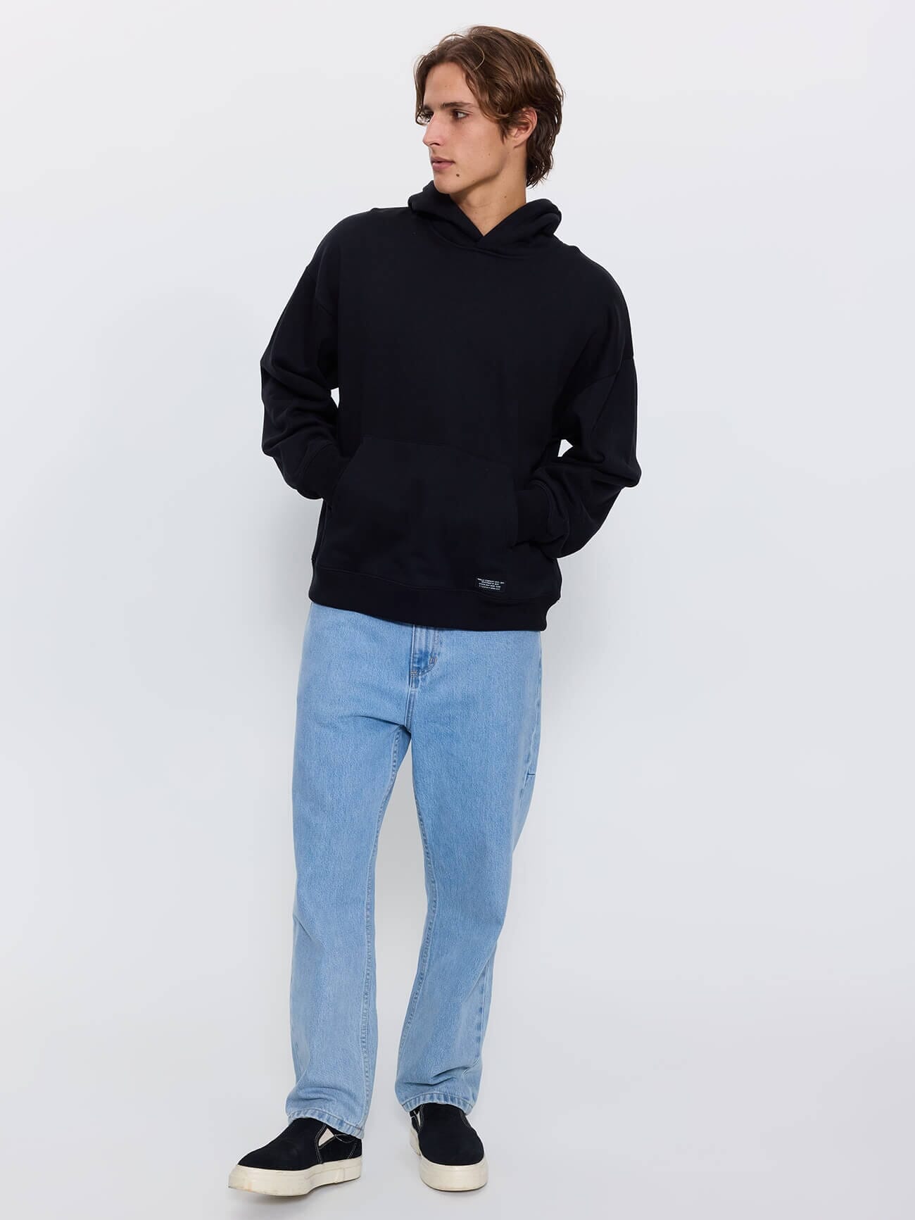 Thrills Military Slouch Pull On Cropped Hood - Black XS